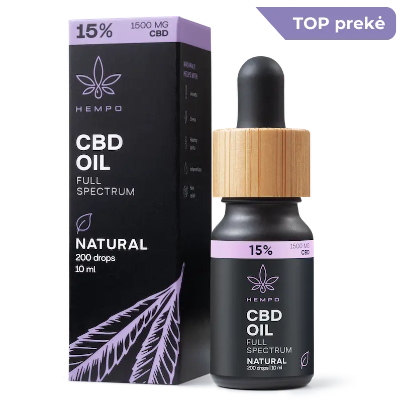 Hempo CBD aliejus 15% stiprumo Lietuvoje