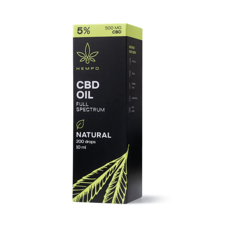 Hempo CBD aliejus 5 procentu stiprumo